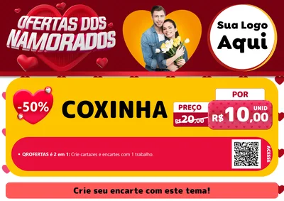Modelo de Cartaz para Cartaz A4 Horizontal com o tema Ofertas Dos Namorados para Salgadaria