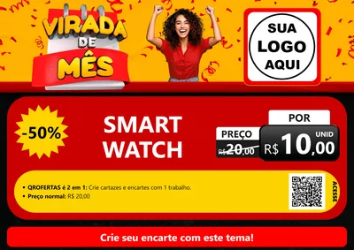 Modelo de Cartaz para Cartaz A4 Horizontal com o tema Virada de Mês para Informática