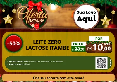 Modelo de Cartaz para Cartaz A4 Horizontal com o tema Ofertas Natalina para Frios e Laticínios