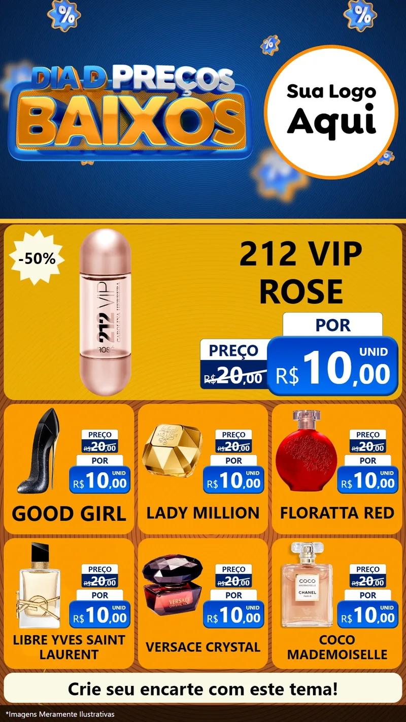 Modelo de Rede Social para Stories com o tema Dia D Preço Baixo para Perfumes