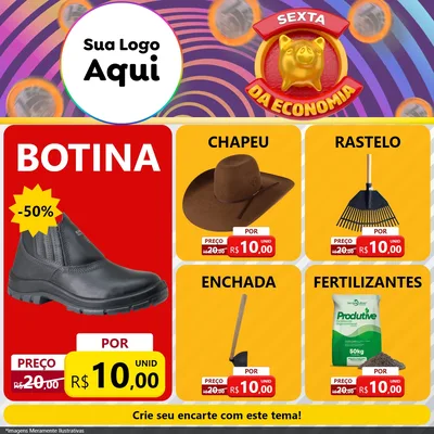 Modelo de Rede Social para Feed Facebook com o tema Sexta da Economia para Agropecuária