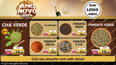 Modelo de TV para TV Horizontal com o tema Feliz Ano Novo 2027 para Produtos Naturais