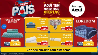 Modelo de TV para TV Horizontal com o tema Dia dos Pais para Cama, Mesa e Banho
