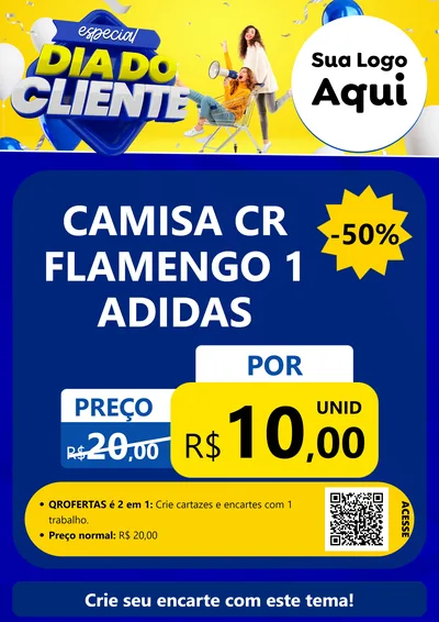 Modelo de Cartaz para Cartaz A4 Vertical com o tema Especial Dia do Cliente para Roupas e acessórios