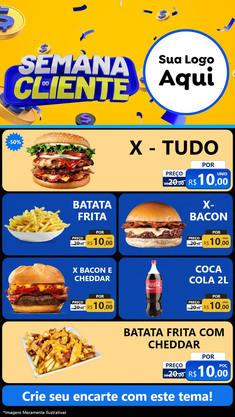 Modelo de TV para TV Vertical com o tema Semana do Cliente para Hamburgueria
