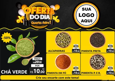Modelo de Encarte para Encarte A4 Horizontal com o tema Oferta do Dia - Quarta Feira! para Produtos Naturais