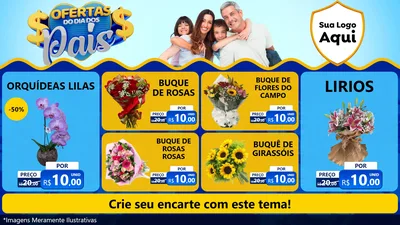 Modelo de TV para TV Horizontal com o tema Ofertas do Dia dos Pais para Floricultura e jardim