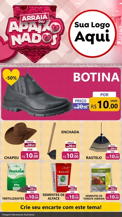 Modelo de Rede Social para Stories com o tema Arraiá dos Apaixonados - Junina para Agropecuária