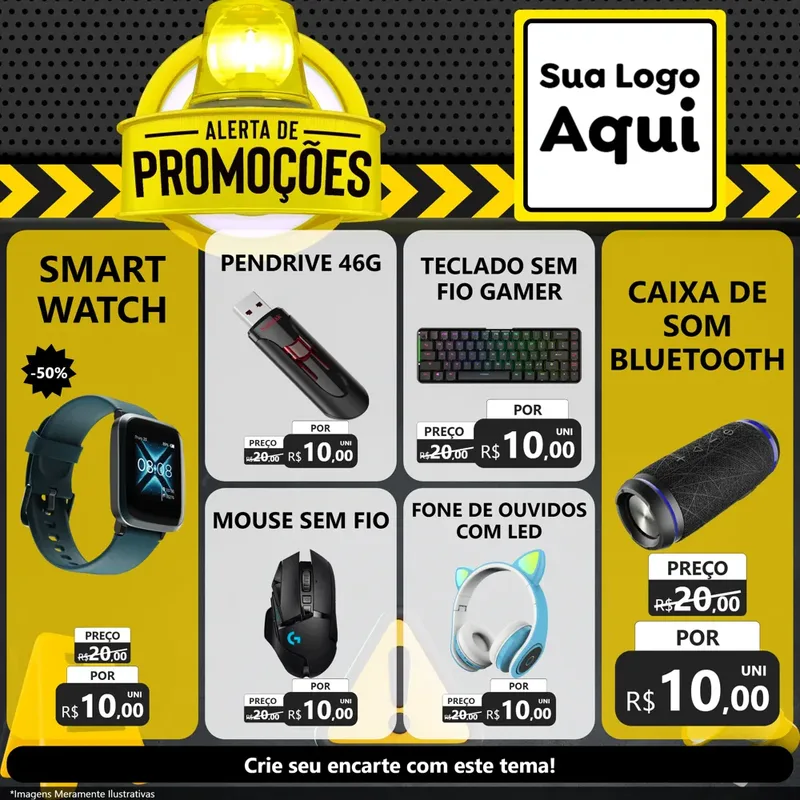 Modelo de Rede Social para Feed Facebook com o tema Alerta de Promoções para Informática
