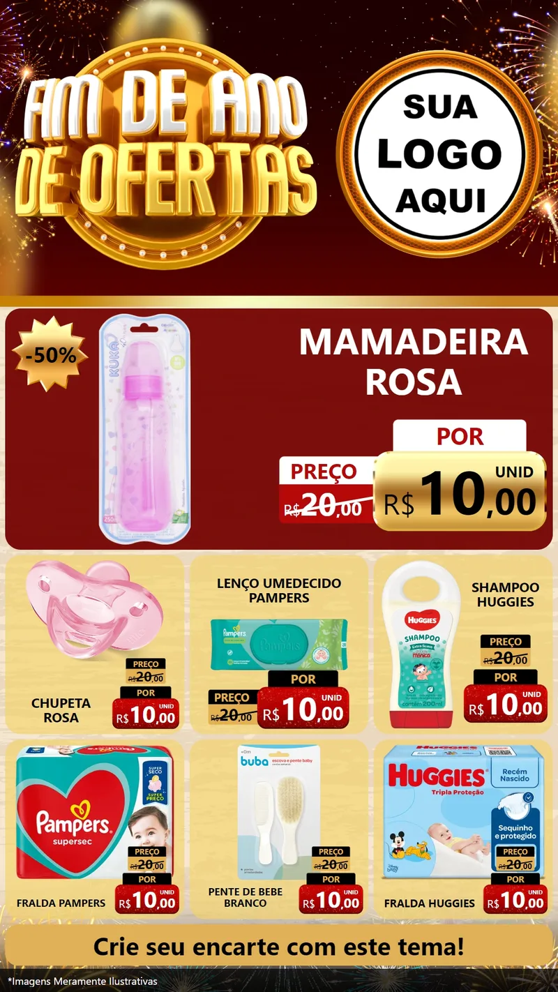 Modelo de Rede Social para Stories com o tema Fim de Ano de Ofertas para Bebês