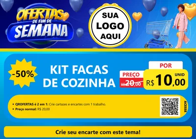 Modelo de Cartaz para Cartaz A4 Horizontal com o tema Ofertas de Fim de Semana para Utilidades Domésticas