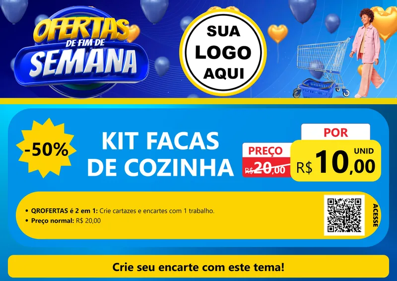Modelo de Cartaz para Cartaz A4 Horizontal com o tema Ofertas de Fim de Semana para Utilidades Domésticas