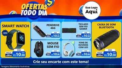 Modelo de TV para TV Horizontal com o tema Ofertas Todo Dia para Informática