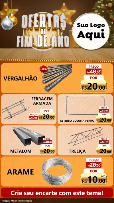 Modelo de TV para TV Vertical com o tema Ofertas de Fim de Ano para Ferragens