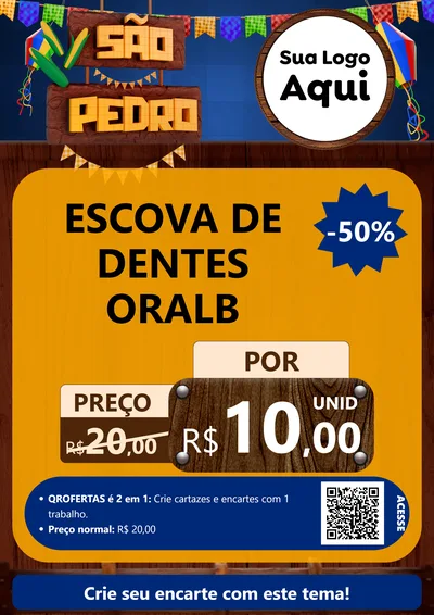 Modelo de Cartaz para Cartaz A4 Vertical com o tema São Pedro para Higiene Pessoal