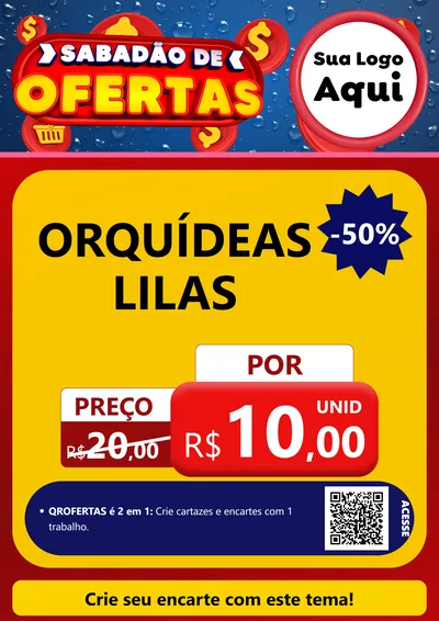 Modelo de Cartaz para Cartaz A4 Vertical com o tema Sabadão de Ofertas para Floricultura e jardim