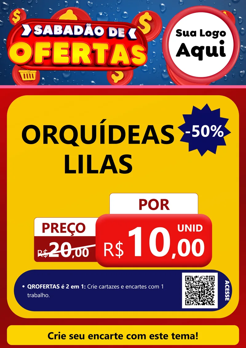Modelo de Cartaz para Cartaz A4 Vertical com o tema Sabadão de Ofertas para Floricultura e jardim
