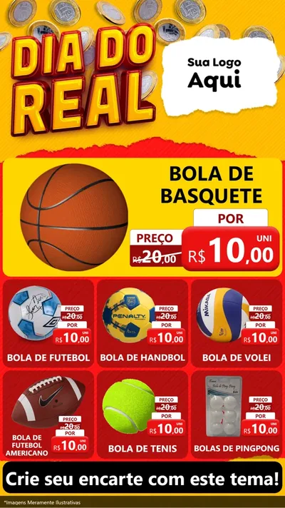 Modelo de Rede Social para Stories com o tema Dia Do Real para Artigos Esportivos