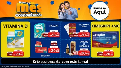 Modelo de TV para TV Horizontal com o tema Comece O Mês Economizando para Farmácia