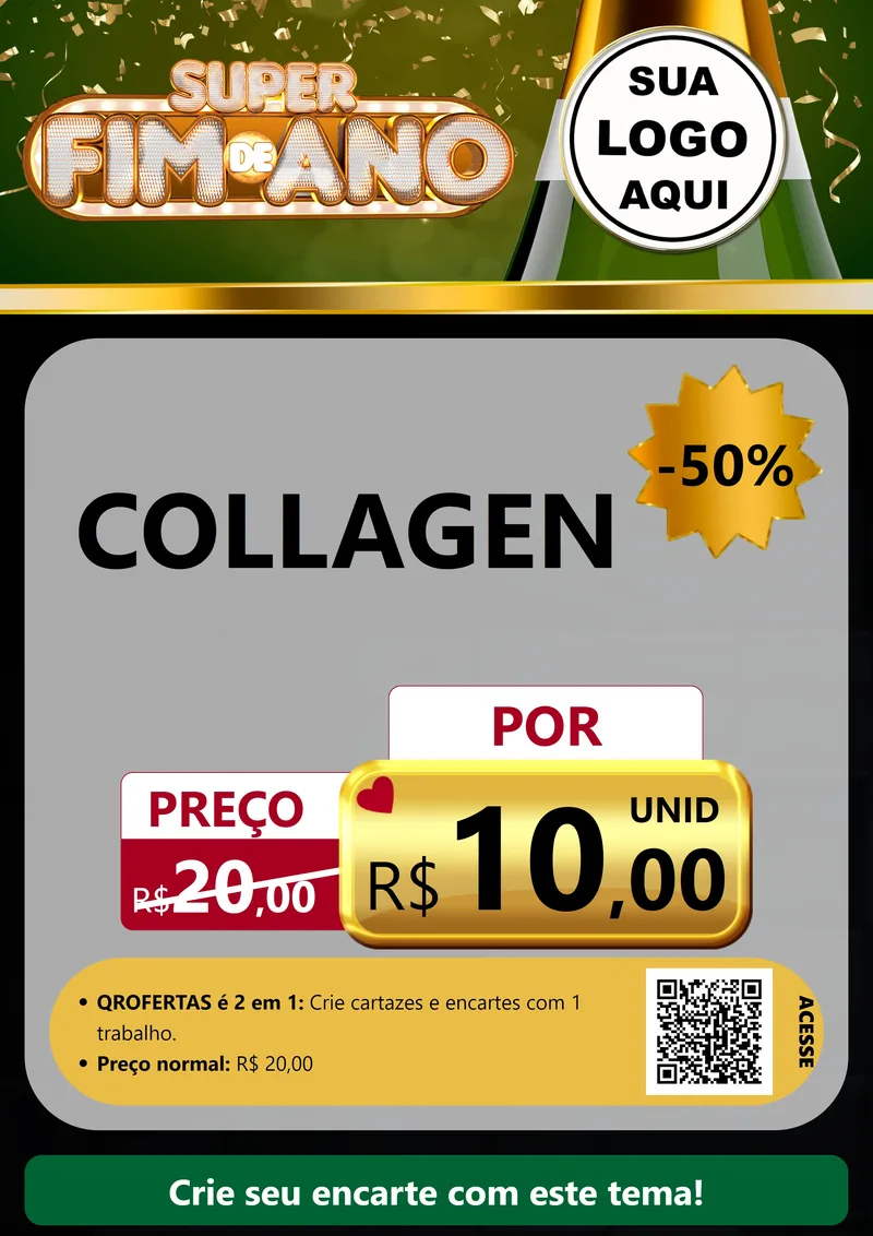 Modelo de Cartaz para Cartaz A4 Vertical com o tema Super Fim de Ano para Suplementos alimentares