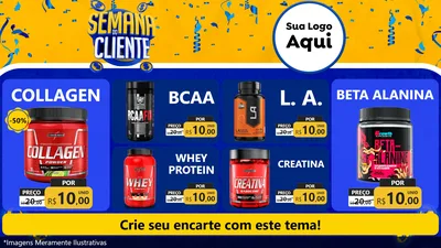 Modelo de TV para TV Horizontal com o tema Semana do Cliente para Suplementos alimentares