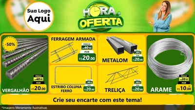 Modelo de TV para TV Horizontal com o tema Hora da Oferta para Ferragens