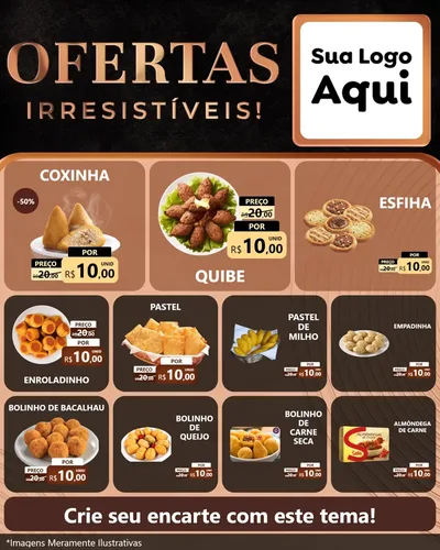 Modelo de Rede Social para Feed Instagram com o tema Ofertas Irresistíveis! para Salgadaria