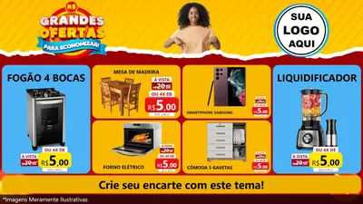 Modelo de TV para TV Horizontal com o tema Grandes Ofertas Para Economizar! para Móveis e Eletro