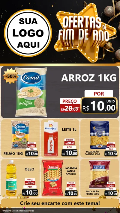 Modelo de Rede Social para Stories com o tema Ofertas de Fim de Ano para Supermercado