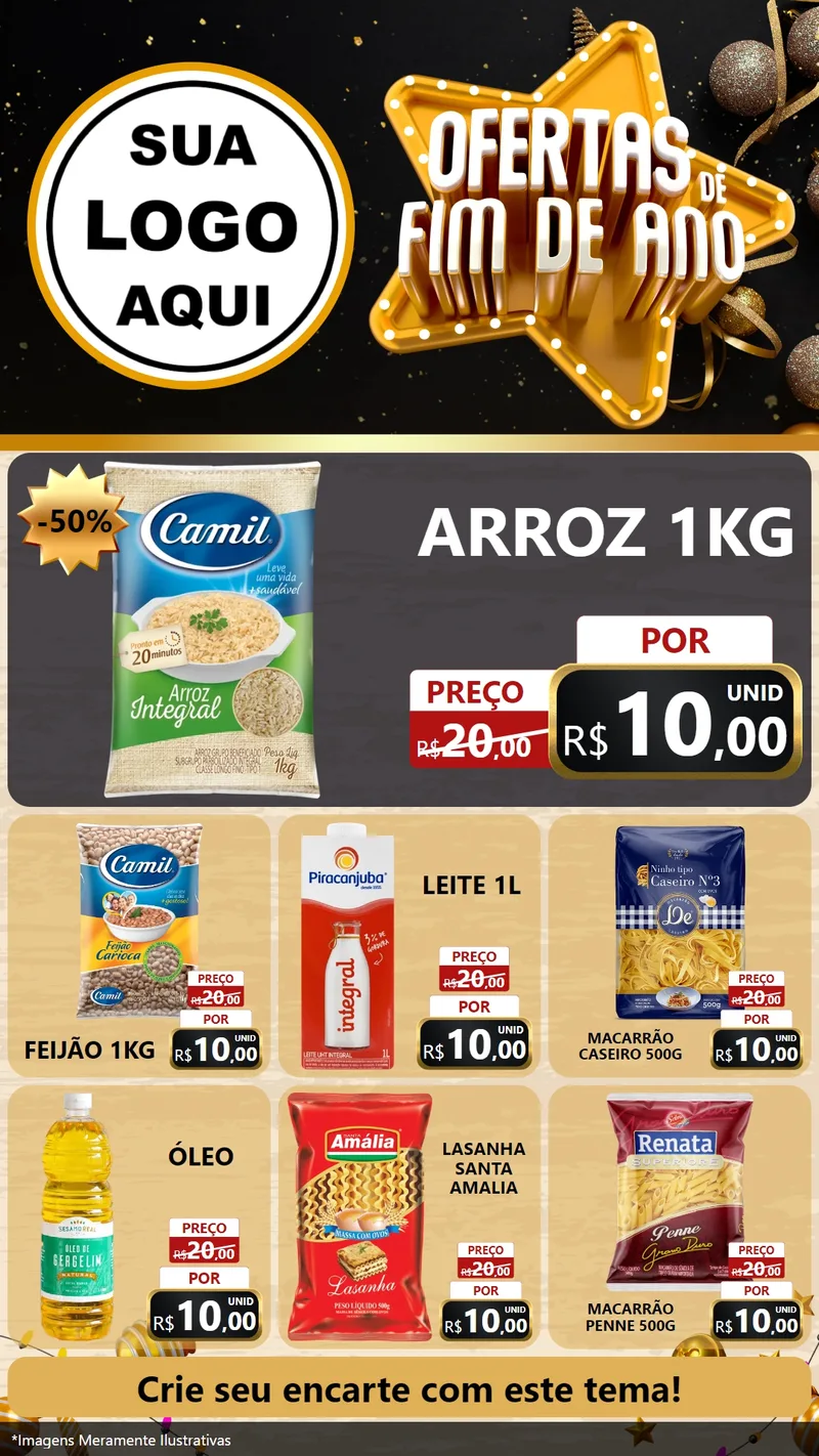 Modelo de Rede Social para Stories com o tema Ofertas de Fim de Ano para Supermercado