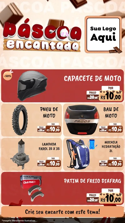 Modelo de TV para TV Vertical com o tema Páscoa Encantada para Moto peças
