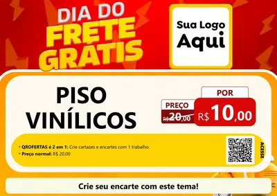 Modelo de Cartaz para Cartaz A4 Horizontal com o tema Dia do Frete Grátis para Material para Construção
