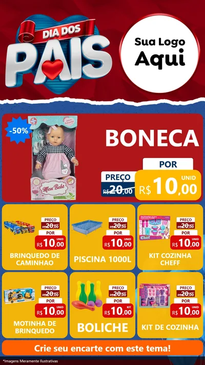 Modelo de Rede Social para Stories com o tema Dia dos Pais para Brinquedos