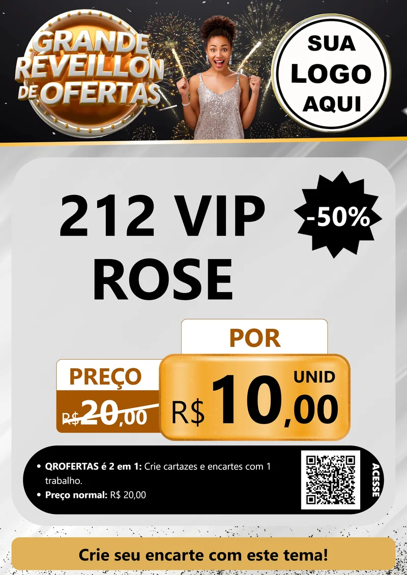 Modelo de Cartaz para Cartaz A4 Vertical com o tema Grande Réveillon de Ofertas para Perfumes