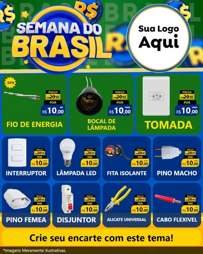 Modelo de Rede Social para Feed Instagram com o tema Semana Do Brasil para Materiais Elétricos