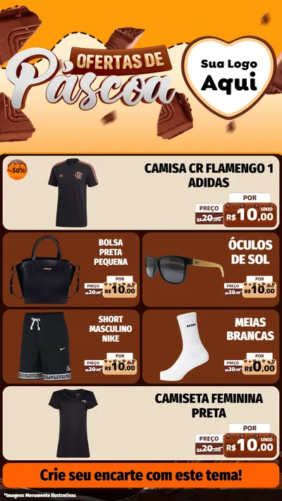 Modelo de TV para TV Vertical com o tema Ofertas de Páscoa para Roupas e acessórios