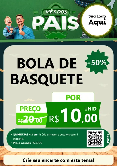 Modelo de Cartaz para Cartaz A4 Vertical com o tema Mês dos Pais para Artigos Esportivos