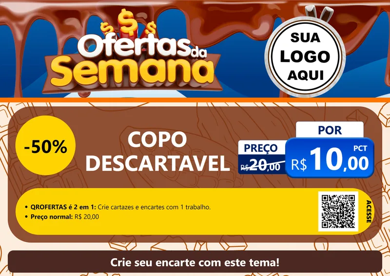 Modelo de Cartaz para Cartaz A4 Horizontal com o tema Ofertas da Semana - Páscoa para Embalagens