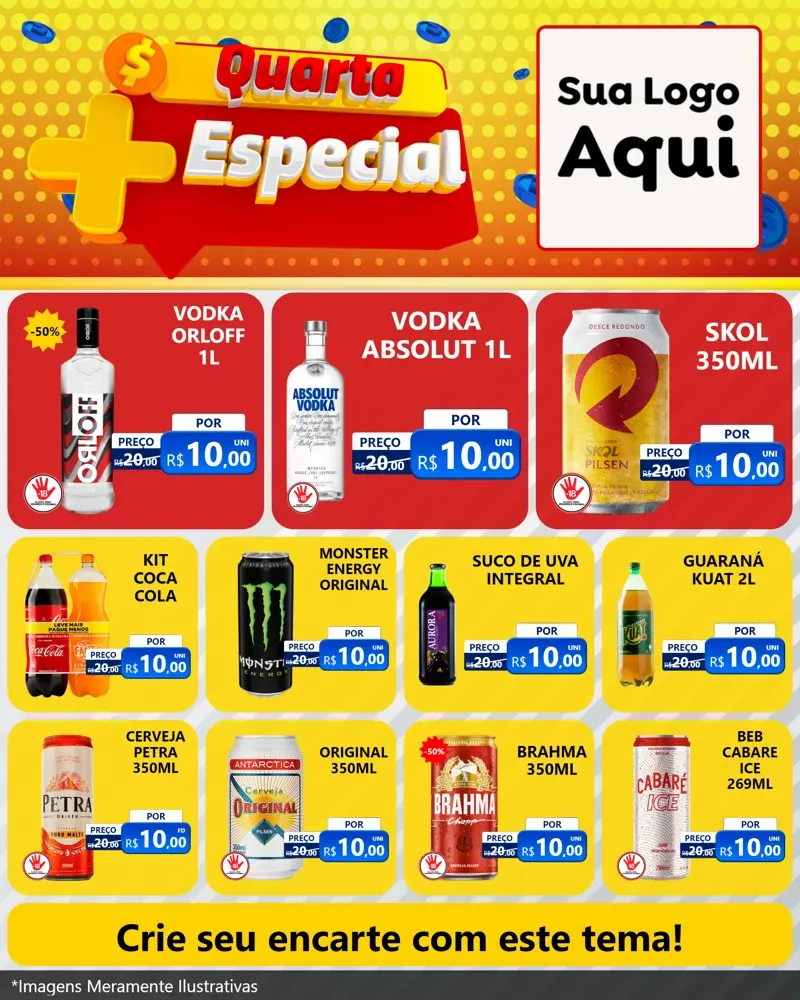 Modelo de Rede Social para Feed Instagram com o tema Quarta Mais Especial para Distribuidora de bebidas