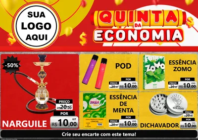 Modelo de Encarte para Encarte A4 Horizontal com o tema Quinta da Economia para Tabacaria