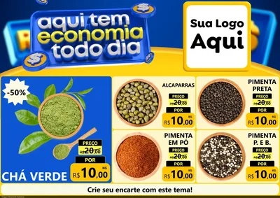 Modelo de Encarte para Encarte A4 Horizontal com o tema Aqui Tem Economia Todo Dia para Produtos Naturais