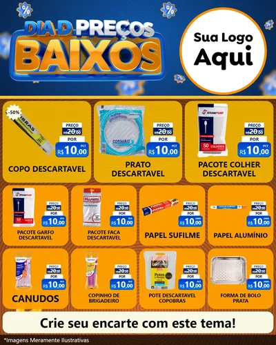 Modelo de Rede Social para Feed Instagram com o tema Dia D Preço Baixo para Embalagens