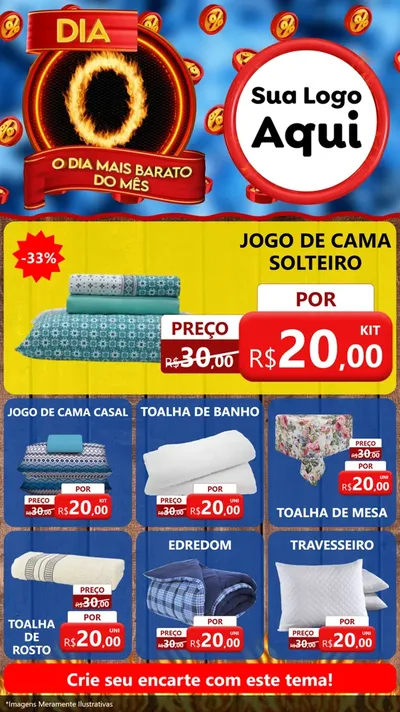 Modelo de Rede Social para Stories com o tema Dia O - O Dia Mais Barato Do Mês para Cama, Mesa e Banho