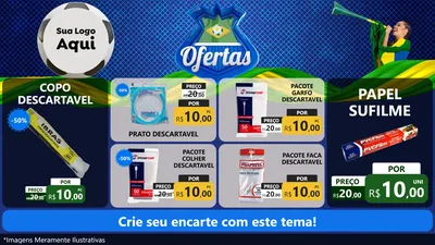 Modelo de TV para TV Horizontal com o tema Ofertas (Futebol) para Embalagens
