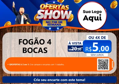Modelo de Cartaz para Cartaz A4 Horizontal com o tema Ofertas Show No Fim De Semana para Móveis e Eletro
