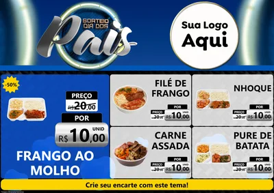 Modelo de Encarte para Encarte A4 Horizontal com o tema Sorteio Dia Dos Pais para Restaurante
