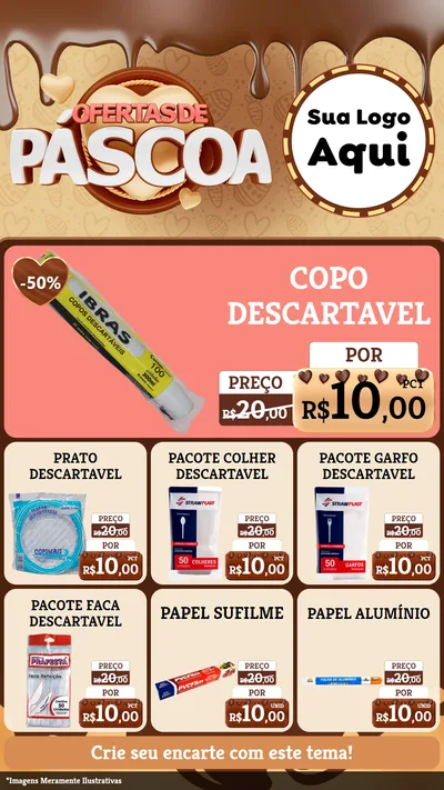 Modelo de Rede Social para Stories com o tema Ofertas de Páscoa para Embalagens