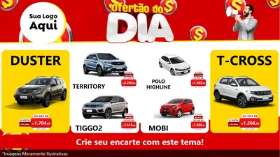 Modelo de TV para TV Horizontal com o tema Ofertão do dia para Concessionaria de Carros
