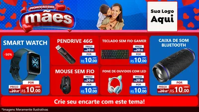 Modelo de TV para TV Horizontal com o tema Promoção das Mães para Informática
