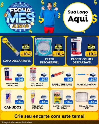 Modelo de Rede Social para Feed Instagram com o tema Operação Fecha Mês, Junho para Embalagens